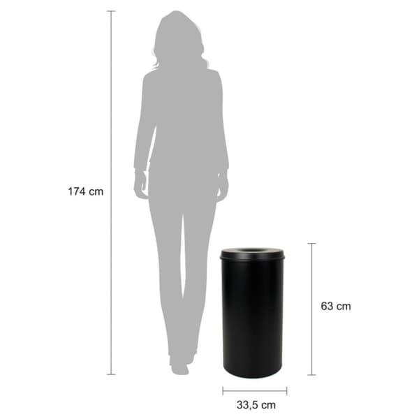 V-Part selvslukkende affaldsbeholder 50 l sort