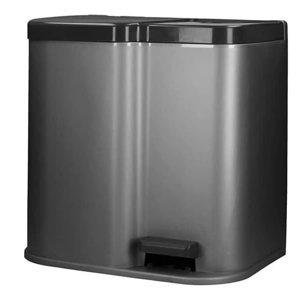 Curver dobbelt pedalspand Deco 15 l med 6 l indvendige spande lysegrå