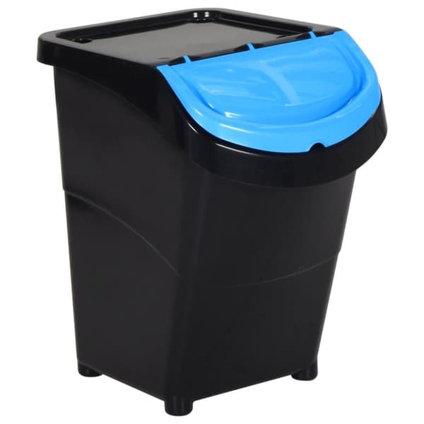 vidaXL Stablebare avfallsbeholdere med lokk 3 stk svart PP 120 L