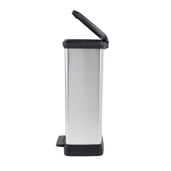 Curver Decobin Duo Pedal Bin 23L+23L Sølv Metallic