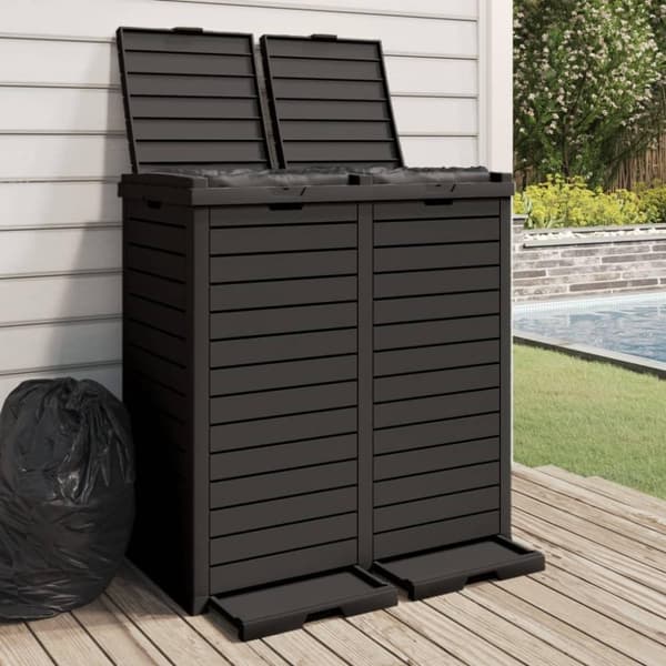 vidaXL Utendørs søppelkasse svart 78x41x86 cm polypropylen