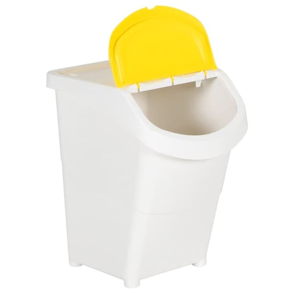 vidaXL Stablebare avfallsbeholdere med lokk 3 stk hvit PP 120 L