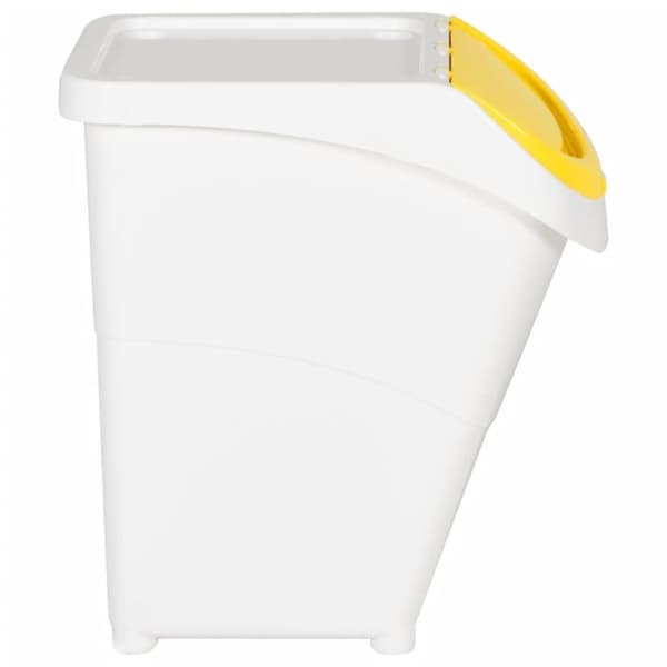 vidaXL Stablebare avfallsbeholdere med lokk 3 stk hvit PP 120 L