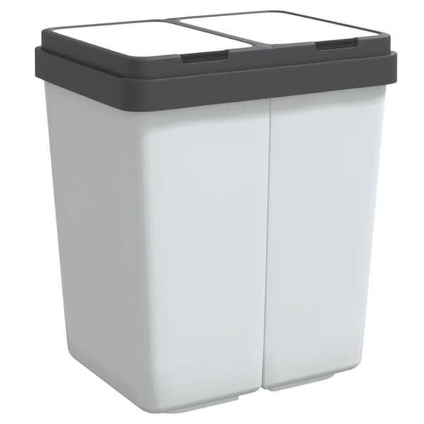 vidaXL dobbelt affaldsspand 2x25 l hvid
