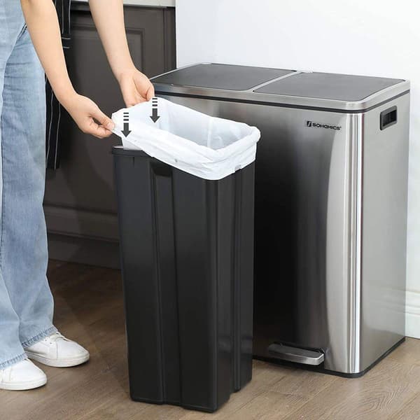 Rootz Bin Liners - Roll Of Garbage Bags - Bin Liners Med Dragsko - Sopsäck - Papperspåse - Dragsko Garbage Liners - Starka Dragsnören Binders - Vita -
