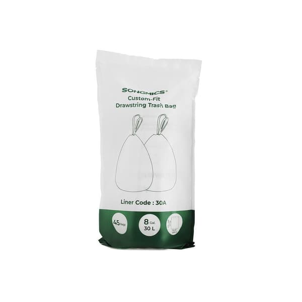 Rootz Bin Liners - Roll Of Garbage Bags - Bin Liners Med Dragsko - Sopsäck - Papperspåse - Dragsko Garbage Liners - Starka Dragsnören Binders - Vita -