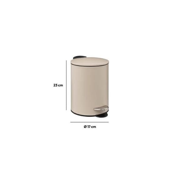 Atmosphéra 3 liters pedalbehållare i metall - Naturlig