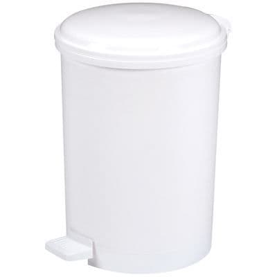 Vit tramptunna i plast med hink 40l