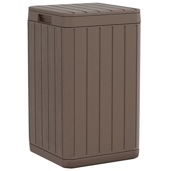 vidaXL Utendørs søppelbøtte brun 38x38x65 cm PP