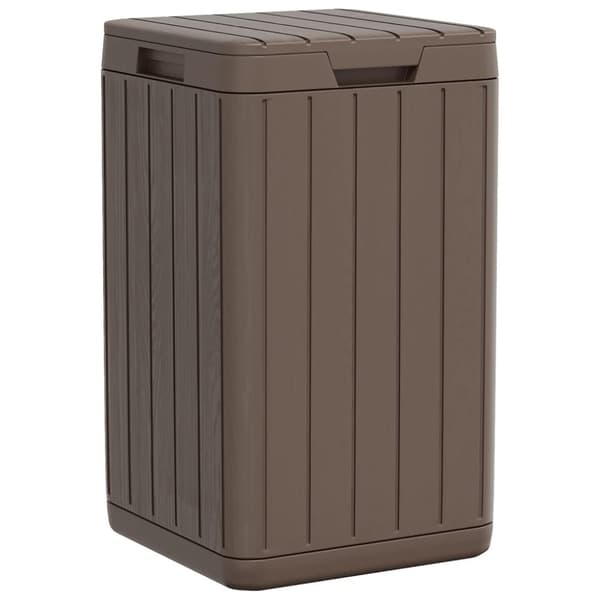 vidaXL Utendørs søppelbøtte brun 38x38x65 cm PP