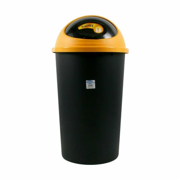Skraldespand Tontarelli Big hoop Gul Sort 50 L (10 enheder)