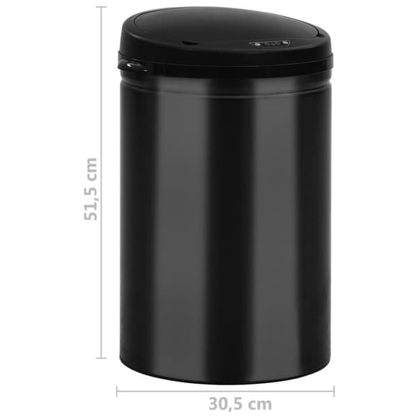 Soptunna med automatisk sensor 30 L kolstål svart