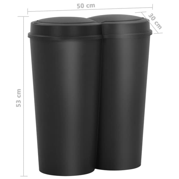 dobbelt affaldsspand 50 l sort