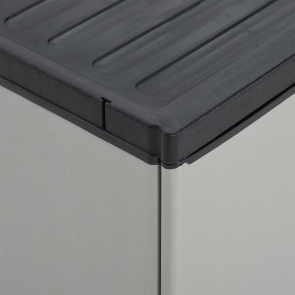 Trädgårdsavfallsskåp grå och svart 68x40x85 cm PP