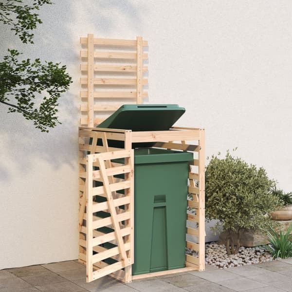 skraldespandsskjuler 84x90x128,5 cm massivt fyrretræ