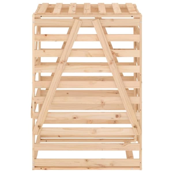 skraldespandsskjuler 84x90x128,5 cm massivt fyrretræ