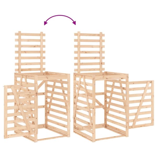 skraldespandsskjuler 84x90x128,5 cm massivt fyrretræ