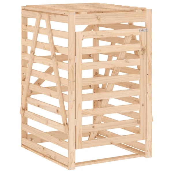 skraldespandsskjuler 84x90x128,5 cm massivt fyrretræ