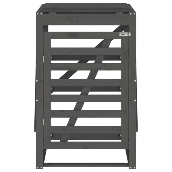 skraldespandsskjuler 84x90x128,5 cm massivt fyrretræ grå