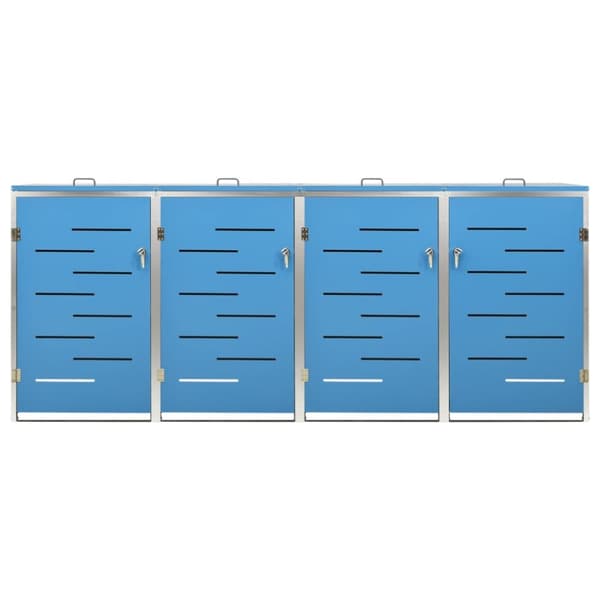 firedobbelt skraldespandsskjuler 276,5x77,5x112,5 rustfrit stål