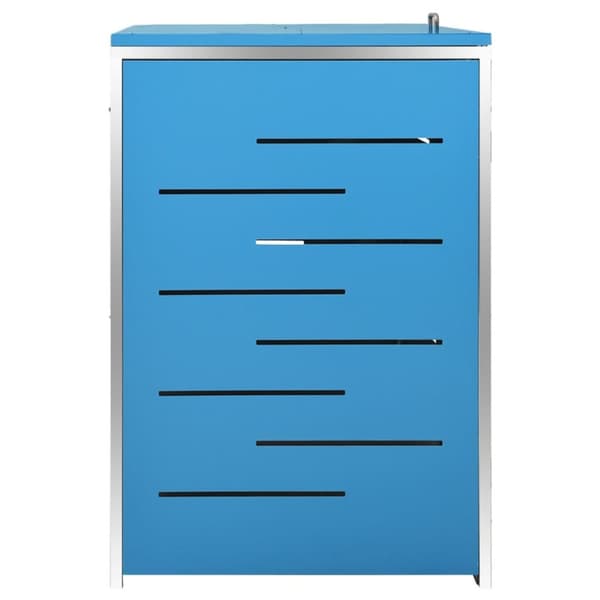 firedobbelt skraldespandsskjuler 276,5x77,5x112,5 rustfrit stål