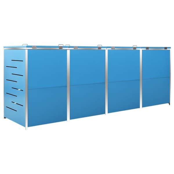 firedobbelt skraldespandsskjuler 276,5x77,5x112,5 rustfrit stål