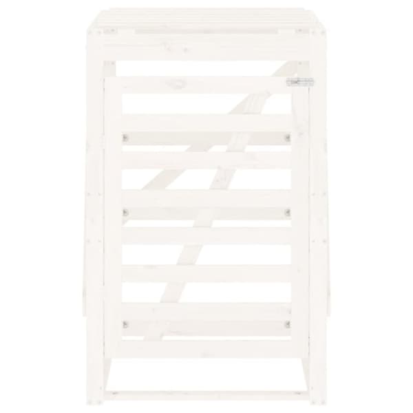 skraldespandsskjuler 84x90x128,5 cm massivt fyrretræ hvid