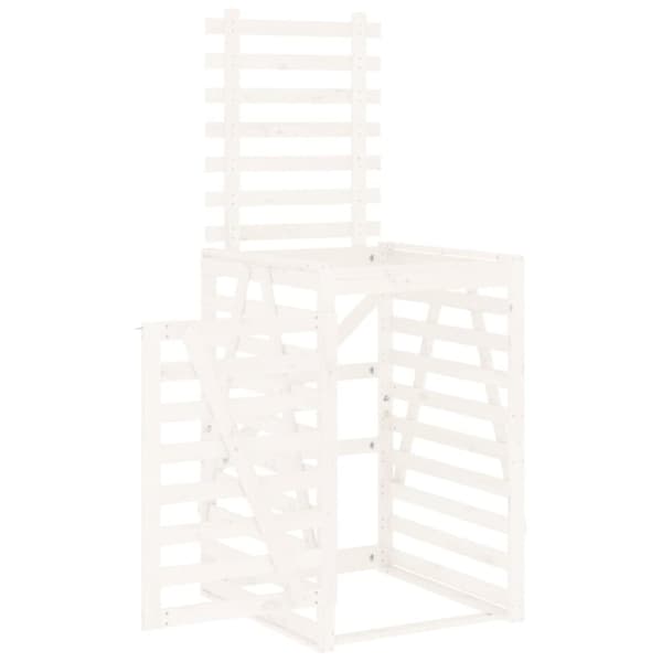 skraldespandsskjuler 84x90x128,5 cm massivt fyrretræ hvid