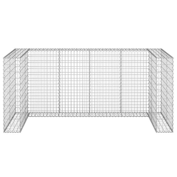 Gabionmur för soptunnor galvaniserat stål 254x100x110 cm