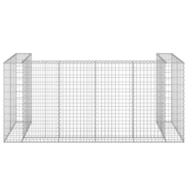 Gabionmur för soptunnor galvaniserat stål 254x100x110 cm
