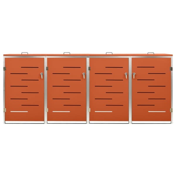firedobbelt skraldespandsskjuler 276,5x77,5x112,5 rustfrit stål