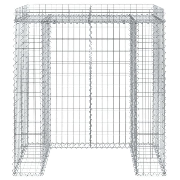 gabionvæg til skraldespand 110x91x120 cm galvaniseret jern