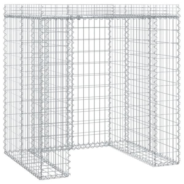 gabionvæg til skraldespand 110x91x120 cm galvaniseret jern