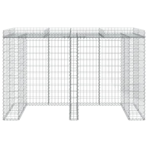 Gabion kivikoriseinä jäteastialle 192x91x120 cm sinkitty rauta