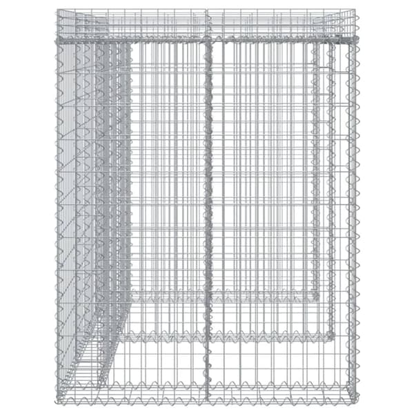 Gabion kivikoriseinä jäteastialle 192x91x120 cm sinkitty rauta