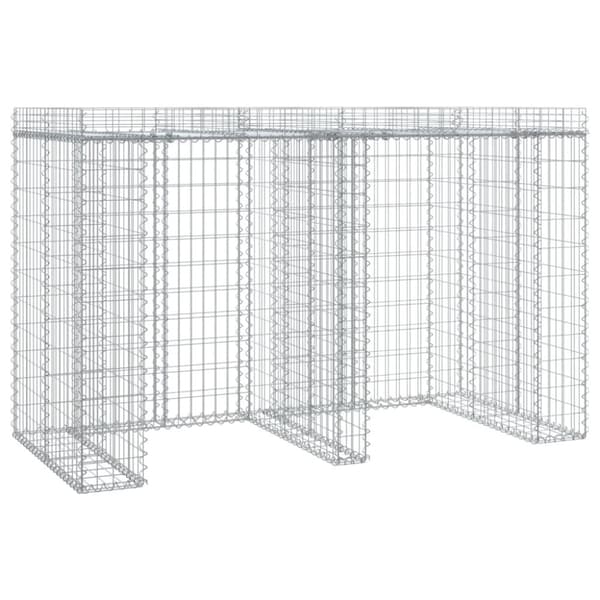 Gabion kivikoriseinä jäteastialle 192x91x120 cm sinkitty rauta