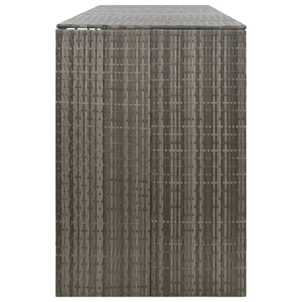 firdobbelt skraldespandsskjuler 274x80x117 cm polyrattan grå