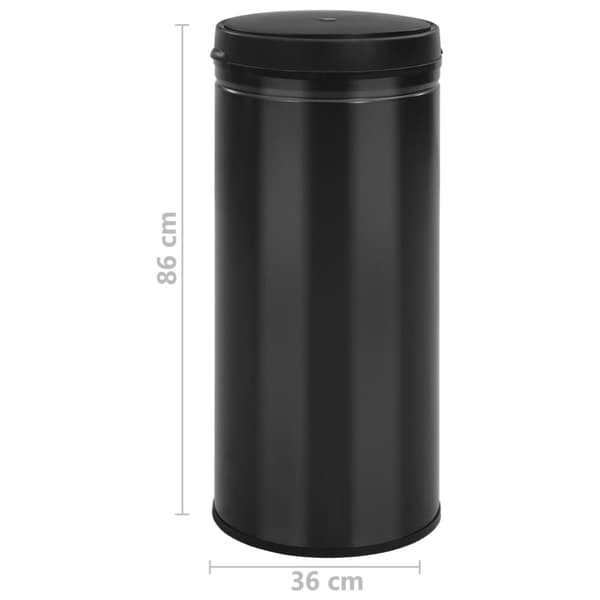 affaldsspand med sensor 80 l kulstofstål sort