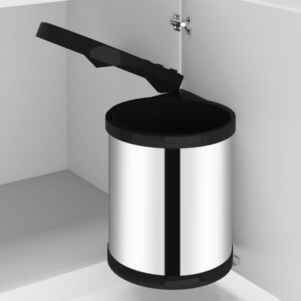 vidaXL Inbyggd sophink rostfritt stål 12 L -  Soptunnor & papperskorgar