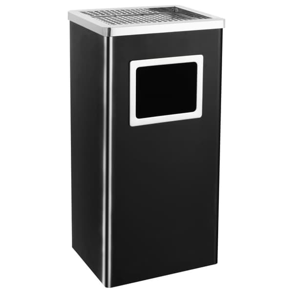 vidaXL Askfat/soptunna 45 L stål svart -  Soptunnor & papperskorgar