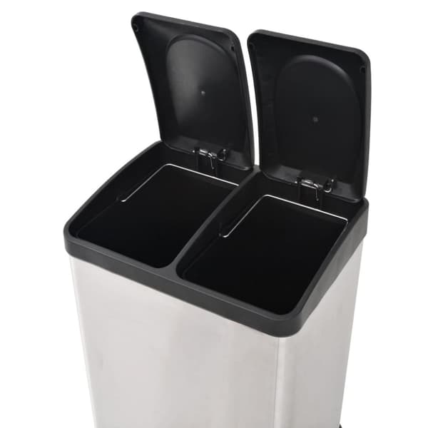 vidaXL affaldsspand til genbrug med pedal rustfrit stål 36 l -  Affaldsspande & papirkurve