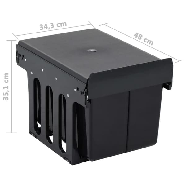 vidaXL Utdragbar sophink mjuk stängning 36 L - Soptunnor & papperskorgar