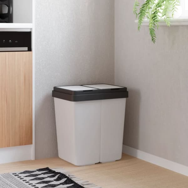 vidaXL Tuplaroskakori valkoinen 2x25 l -  Jäteastiat & roskakorit
