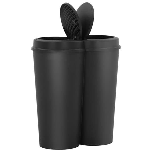 The Living Store Dubbel sophink svart 50 L - Soptunnor & papperskorgar