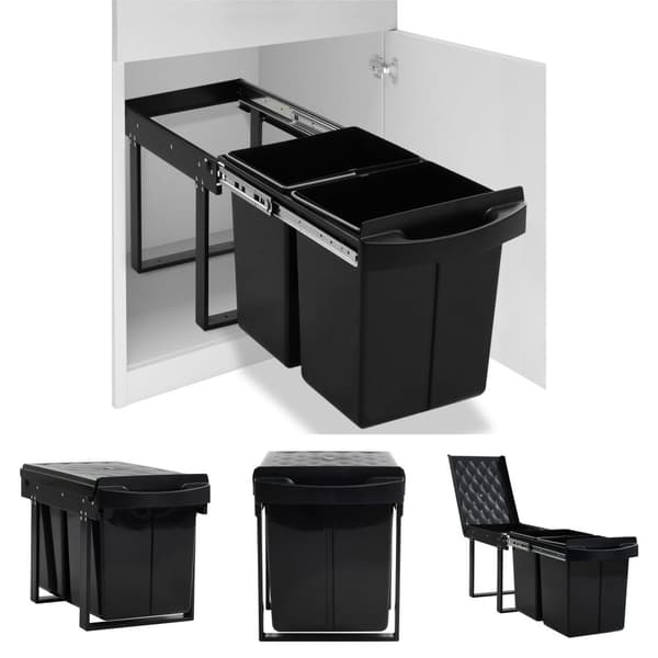 The Living Store Utdragbar sophink mjuk stängning 48 L -  Soptunnor & papperskorgar