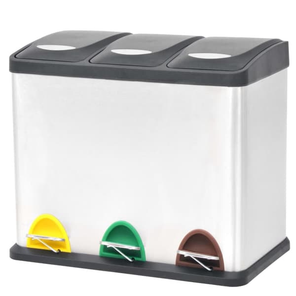 The Living Store Pedalhink rostfritt stål 24 L -  Soptunnor & papperskorgar
