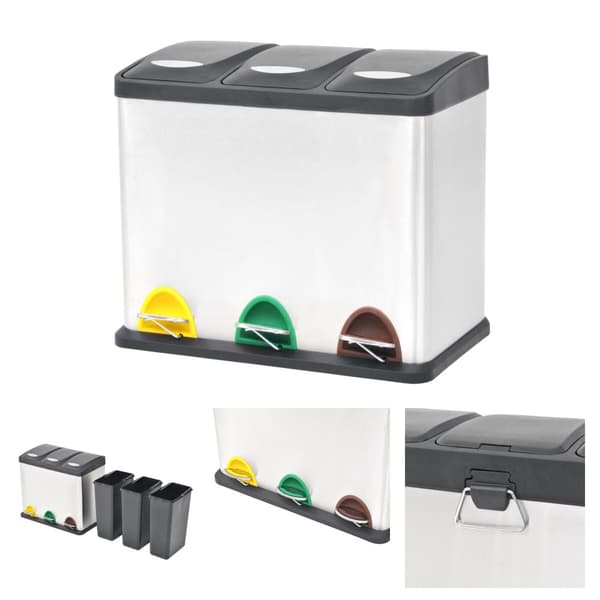 The Living Store Pedalhink rostfritt stål 24 L -  Soptunnor & papperskorgar