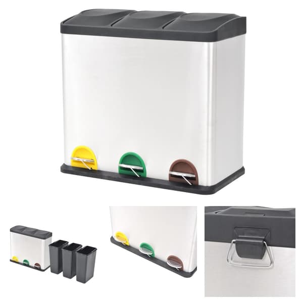 The Living Store Pedalhink rostfritt stål 54 L -  Soptunnor & papperskorgar