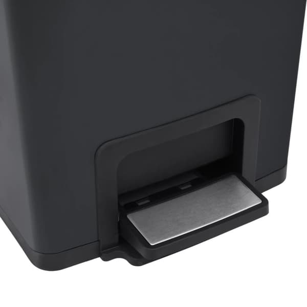 The Living Store Soptunna med pedal anti-fingeravtryck 30 L svart rostfritt stål -  Soptunnor & papperskorgar