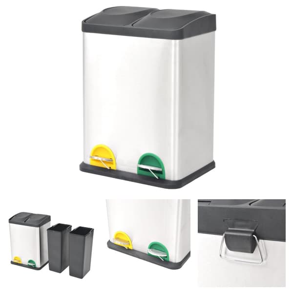 The Living Store Pedalhink rostfritt stål 36 L -  Soptunnor & papperskorgar
